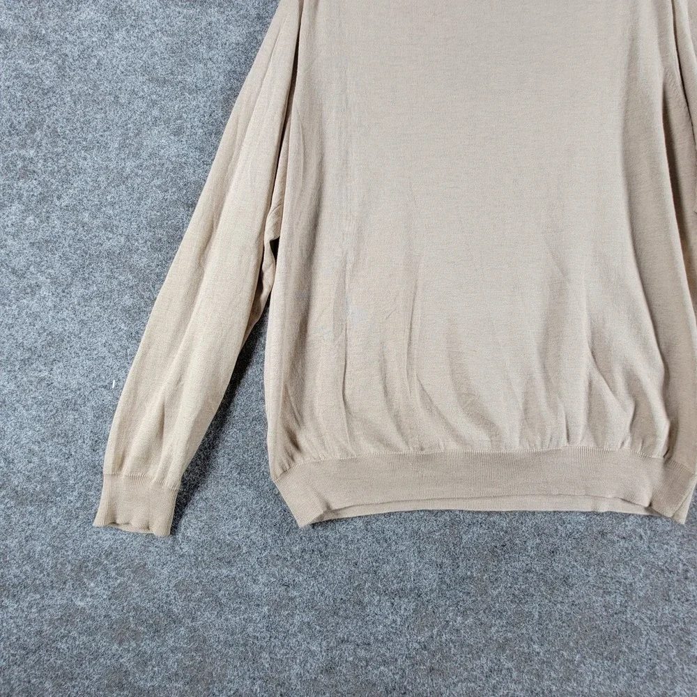 Tricots St. Raphael Polo Sweater‎ Mens M Ivory Silk Outdoor Long Sleeve 3 Button